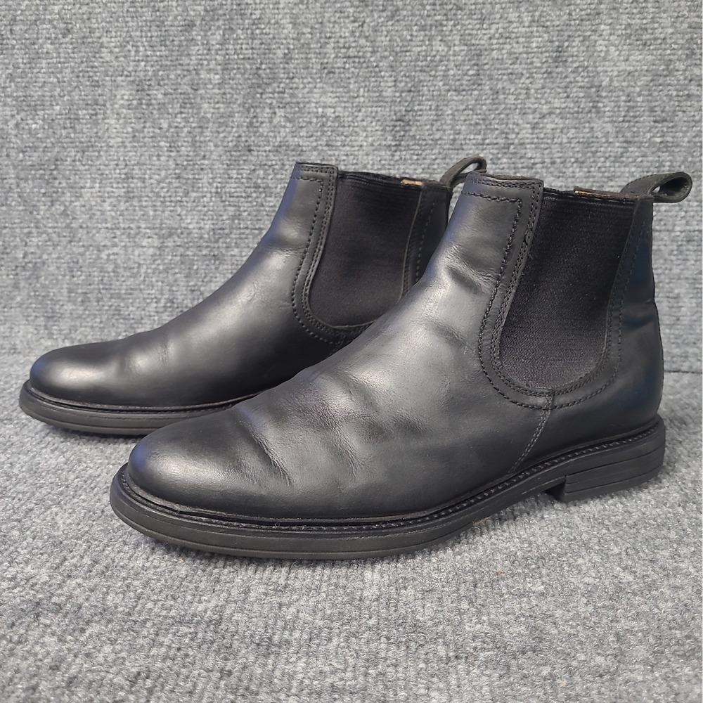 UGG Baldvin Chelsea Black Leather Mens Ankle Boots Sz US 7